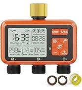 DEWENWILS 3 Zone Sprinkler Timer, Outdoor Water Timer, Programmable Hose Faucet Controller, Automatic Garden Watering System for Garden, Lawn, Yard