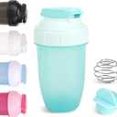 D.Y.A 16oz Shaker BottleLeak Proof Sports Shaker Cups for Protein ShakesShaker Bottle for Pre Workout and Travel To GoBPA Free & Easy Clean, Light Blue