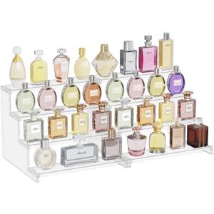 Lifewit 4 Tier Perfume Organizer, Plastic Cologne Stand, Tool-Free Assembly, Fragrance Makeup Cosmetics Display Shelf for Vanity Bedroom Bathroom Storage Organization, Clear, 30 cm/12"