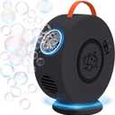 Bubble Machine Automatic Bubble Blower for Kids Toddlers Rechargeable Battery Portable Bubble Maker Electric Bubble Machine Auto Rotating 90/360 Outdoor Toy for Birthday Party Wedding (Black)
