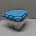 GoodCook EveryWare Food Storage Containers with Lids BPA-Free Plastic Lunch Cube Set Perfect for Food Prep & Meal Packing 2-Compartment Leak-Resistant Design Keeps Foods Fresh, 7-Pack, Blue