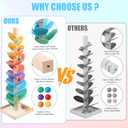 Wooden Marble Run Music Tree for Kids Ages 3+ - Upgraded Easy Assembly with Built-in Nuts, Montessori Toys for Toddlers, Color Sorting Marble Ball Run & Musical Game for Boys Girls 4-8