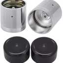 XIKE 2 Set 1.98" Chrome Protectors/Dust Covers/Grease Cap, Fits Trailer Wheel Hub 2,000 to 3,500 lb Axles - Black.