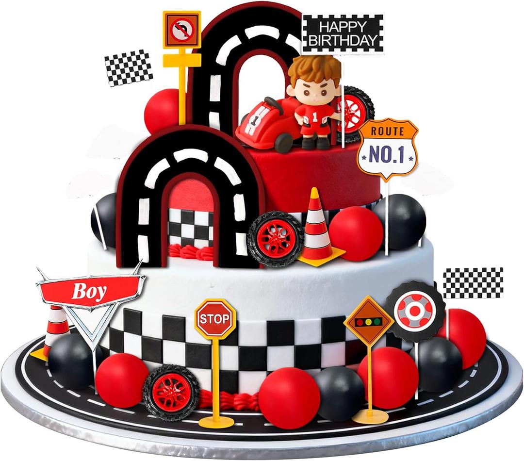 31 PCS Racing car cake decor Race Car Cake Topper Cars Cake Topper Car Birthday Party Decor