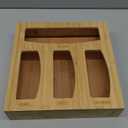 Plastic Bag Organizer, Bamboo Food Storage Bags Container Organizer for Drawer, Baggie Bags Storage for Drawer Compatible Sandwich Variety Size Bags