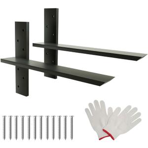 Countertop Support Brackets 2 Pack, 20" Floating Countertop Wall Bracket, Metal Heavy Duty T Shelf Brackets for Cabinets, Granite, Dishwasher, Bench Seats Vanities