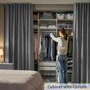 Room Divider Ceiling Mounted Curtains Track Sets Extra Wide Blackout Curtain Flexible Tracks for Bedroom Privacy Partition Separator, 1 Panel Grey Drape and White Rail, W8.3 x H7ft