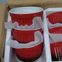 MALACASA Ramekins 8 oz Oven Safe, Large Ceramic Souffle Dishes for Baking & Serving, Stoneware Custard Cups Ramekin for Creme Brulee, Baking Bowls Set of 6, Red, Series RAMEKIN-DISH