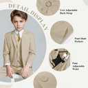 Visaccy Boys Formal Suit Slim Fit Tuxedo Suits for Kids Ring Bearer Outfit