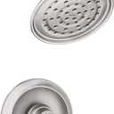Moen Halle Spot Resist Brushed Nickel Shower Faucet Trim Set featuring Wide Showerhead and Lever Handle with Posi-Temp Valve Included, 82971SRN