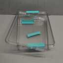 Vtopmart 6 Qt Plastic Storage Bins with Lids, Clear Sensory Bins, Arts Crafts Organizers and Storage, Stackable Containers for Home Office and School Supplies, 4 Pack