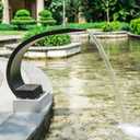 Swimming Pool & Garden Cascade Waterfall 304 Stainless Steel Fountain, Outdoor Spray Water Curtain for Pond, SPA, Garden Decoration (Black Powder Coated)