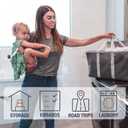CleverMade Collapsible Laundry Tote 2-Pack (50L) Foldable Carry-All Storage Bin for Laundry, Car Trunk, RV, Dorm & Home Organization - Denim