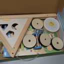 Wooden Baby Walker, Baby Walker with Wheels, Includes Montessori Sensory Toys and Activity Center, 6-18 Months for Boys and Girls, Medium