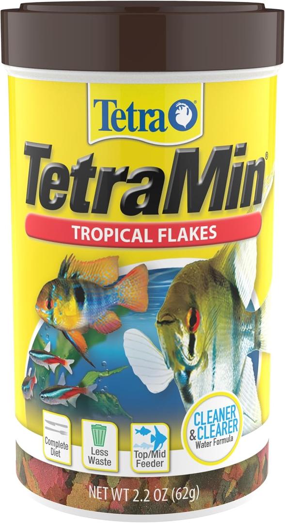 TetraMin Nutritionally Balanced Tropical Flake Food for Tropical Fish, 2.2 oz (EXP 02/22/29)