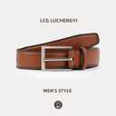 Mens Genuine Leather Dress Belt Classic Casual Belt with Single Prong Buckle for Jeans Pants Work and Business