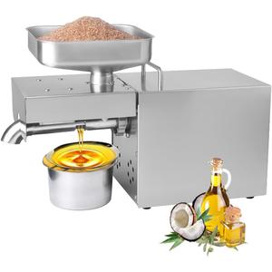 Kitchen Oil Press Machine Electric Automatic Oil Press Machine for Avocado Coconut Flax Peanut Castor Perilla Seed Canola Sesame Commercial Grade1500W