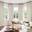 MIULEE Pinch Pleated 100% Blackout Curtains 102 Inch Long 4 Panel Set for Bedroom Thick Linen Memory Trained Pleat Living Room Darkening Back Tab Double Layer Thermal Insulated Drapes, Birch, 40"W x 102"L