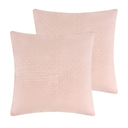 Levtex Home - Cross Stitch - 100% Cotton - Euro Shams Set of Two - (26x26in.), No Insert - Blush