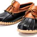 DKSUKO Snow Women's Waterpoof Loafer Shoes Slip On Flat Duck Shoe (6, Black No Fur)