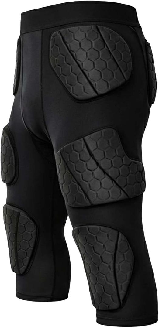 7 Pad Football Girdle for Youth Boys Girdle Football Padded Compression Shorts Knee Pads,Hip,Thigh Protector Basketball Football Girdle Shorts (Medium)