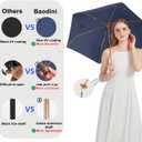 BAODINI Comapct Travle Small Mini Sun Blocking Umbrella with Case Lightweight with Aluminum Frame Pocket Size UV Protection Purse Umbrella for Women, Men & Kids
