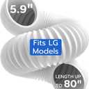 Flexible AC Exhaust Hose, 5.9" Diameter Counterclockwise AC Hose, Length to 80", Portable Air Conditioner Vent Hose Compatible with Delonghi & LG Air Conditioner Parts