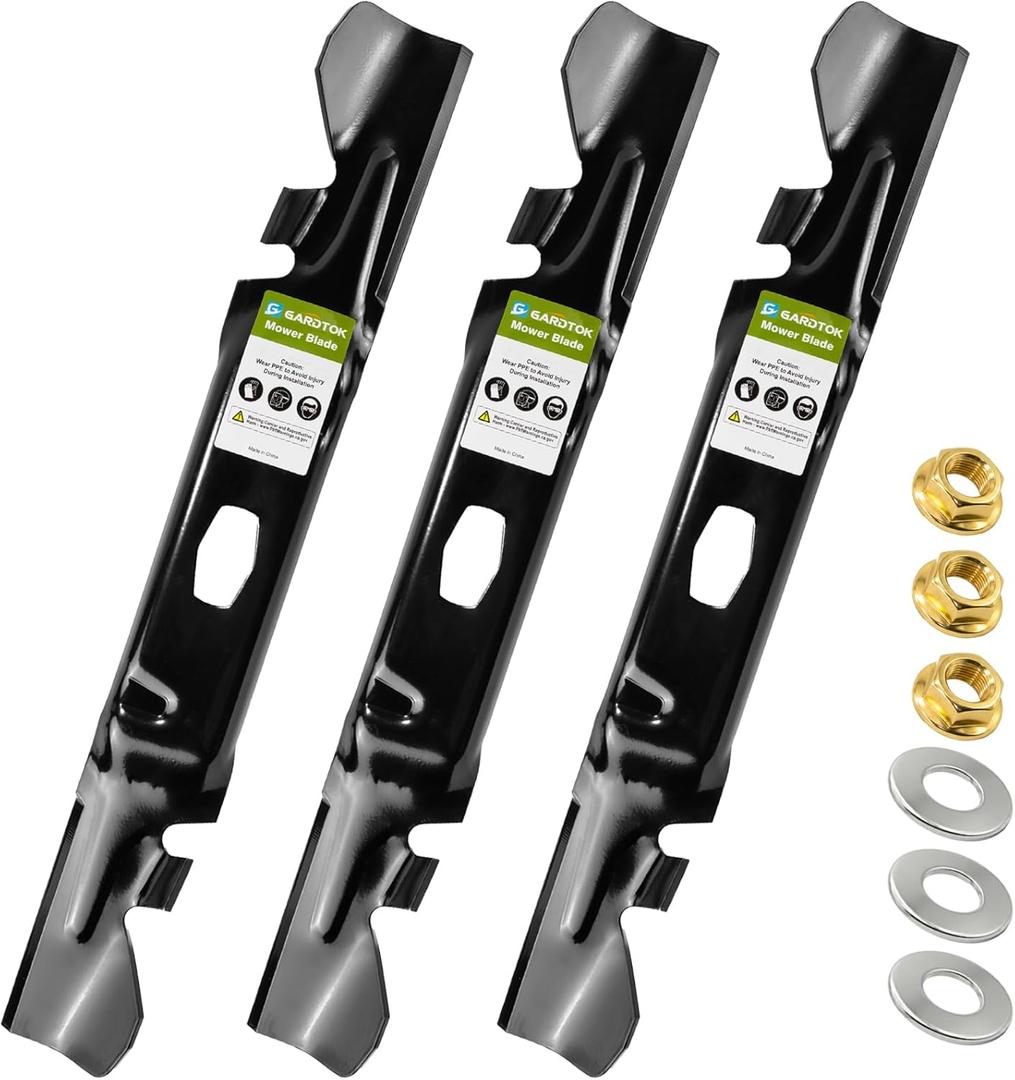 3-Pack Mulching Lawn Mower Blades 18.6" Replacement for Cub Cadet MTD 742P05086-X 742-05086-X 490-110-C205, Fits 54-Inch Deck ZT1-54 XT1-GT54 XT1-ST54, Diamond Hole for S-Pattern Spindles