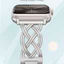 TOYOUTHS Dressy Bracelet Compatible with Apple Watch Bands 38/40/41/42/44/45/46/49mm Women, Celtic Stainless Steel Metal Fancy Nice Pretty Strap for iWatch Series 11 10 9 8 7 6 5 4 Ultra/SE 3 2 1 (Starlight)