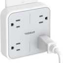 TESSAN Protector Outlet with USB+Type C,Flat Plug Power Strip 