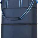 Rolling Duffle Bag with Detachable Wheels, Large Capacity Expandable Foldable Suitcase for Travel,Collapsible Luggage Carry on Duffel Overnight Weekend Bags (Blue)