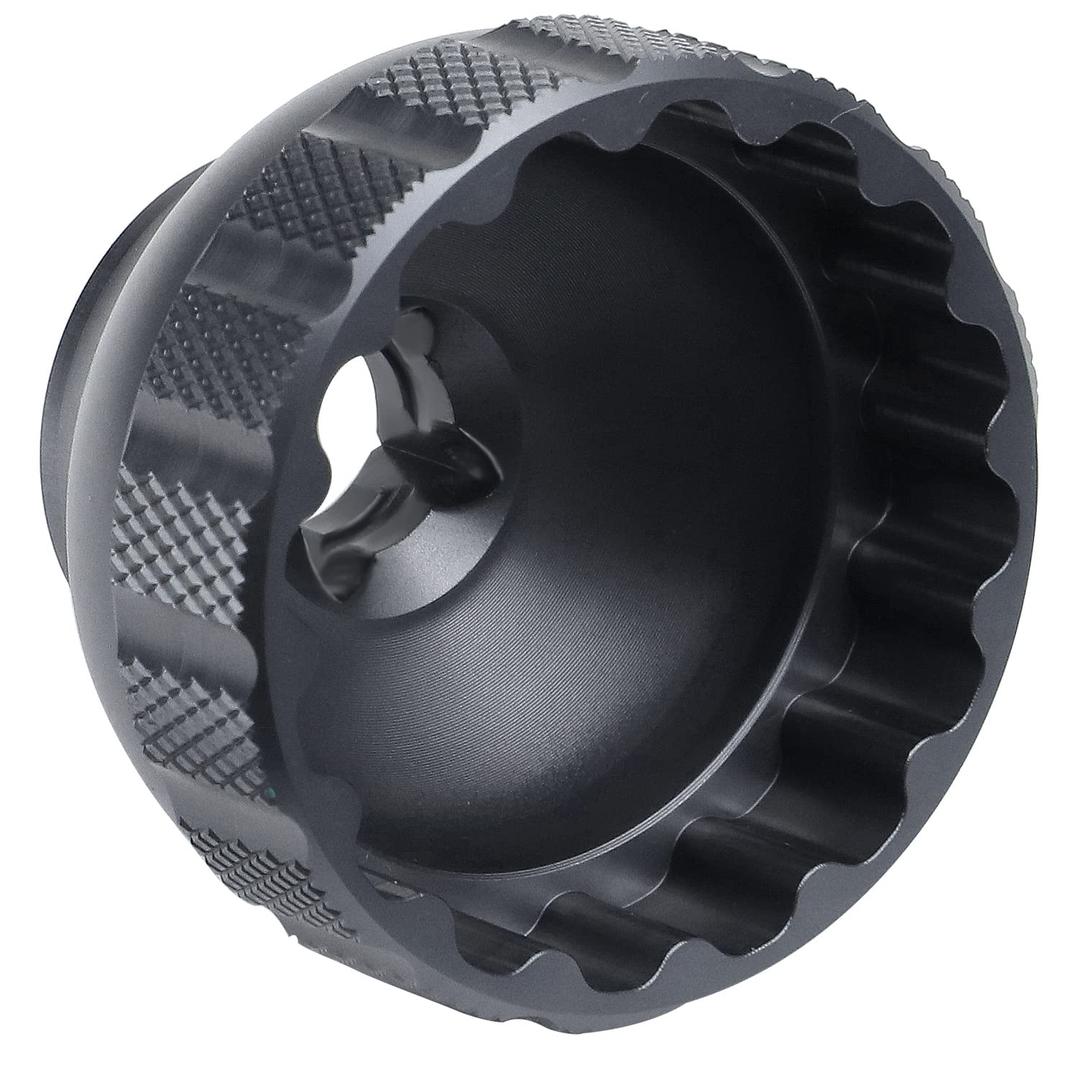 16-Notch Bottom Bracket Tool - Black | Precision Fit for 41mm OD Threaded BB | Compatible with Shimano BBR60, MT-800 & BBT-59.2 | CNC Aluminum