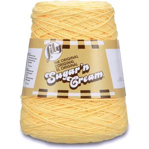Lily Sugar'n Cream Cotton Cone Yarn, 14 oz, Yellow, 1 Cone