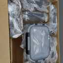 Skroam 10 Pack Glass Meal Prep Containers, 22 OZ Glass Airtight Food Storage Containers with Lids, Pantry Kitchen Storage Containers for Lunch, Food Storage, Meal Prep, Lunch Bento Boxes (Grey)