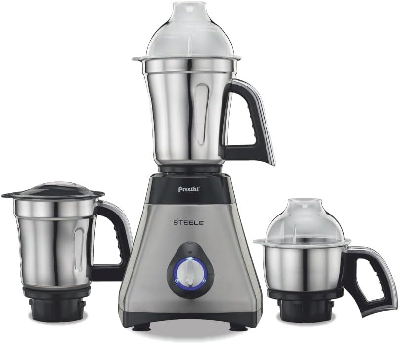 Preethi Mixer Grinder, 13 x 8.6 x 12.5 inches, Black, Silver