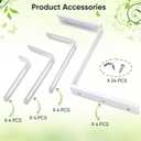VIVIKEN Adjustable Planter Box Bracket, Flower Box Holder Brackets for Deck Railing, Window Box Hanging Brackets for Patio Garden Fence Pergola Balcony Supporting Heavy Planters-4 Pack
