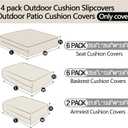 14Pieces Patio Cushion Covers Replacement Outdoor Couch Cushions Covers Splashproof Sofa Slipcovers Set with Zippers,Patio Furniture Protector Cover Only(Black Gray, 25.625.63.94inches)