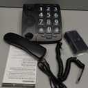 Big Button Phone for Elderly, HePesTer P-02 Amplified Corded Phone for Hearing Impaired Aid with Extra Loud Ringer Landline Telephone for Seniors Home House Phone Wall Mountable