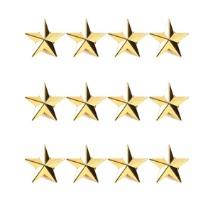 Gold Point Star Lapel Pins, Enamel Pin Set (1 In, 12 Pack)