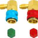 134a Quick Coupler, AC R134a Adapter Fittings Quick Connector, 1/4" SAE Male Flare High/Low A/C Freon Manifold Gauge Hose Conversion Kit