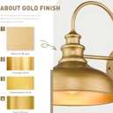 zeyu 2 Pack Industrial Wall Light, 11 inches Barn Light Fixture, Hand-Painted Gold Finish, 02A390-2 AG