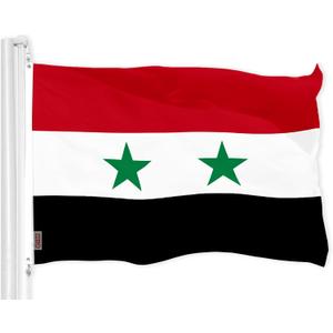G128 Syria Syrian Flag | 3x5 Ft | LiteWeave Pro Series Printed 150D Polyester | Country Flag, Indoor/Outdoor, Vibrant Colors, Brass Grommets, Thicker and More Durable Than 100D 75D Polyester