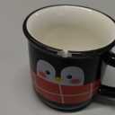 Christmas Mini Coffee Mug Set of 6, Holiday Tea Coffee Cups with Santa Snowman Gingerbread and Penguin Designs, Xmas Tiered Tray Decor for Winter Kitchen Coffee Bar Decorations Gift