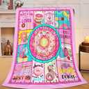 SweetFox Donut Blanket, Funny Cute Donut Decor Throw Blanket Gifts for Girls Boys Food Lovers Super Warm Soft Plush Fleece Lightweight Flannel Winter Bedding Blankets for Kids Adults Women 50"X40"