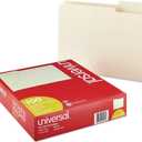 Universal 12113 File Folders, 1/3 Cut Assorted, One-Ply Top Tab, Letter, Manila (Box of 100)