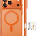 TORRAS Magnetic Shockproof for iPhone 6.3 PCase, Compatible with MagSafe, Military-Grade Drop Protection, Camera Control, DIY Button, Slim Translucent Phone Case for iPhone 6.3 POrange