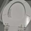 Elongated Toilet Seat Angol Shiold Quiet-Close Molded Wood Toilet Seat with Non-Slip Adjustable Hinges, Anti-Pinch Bumpers, Easy Install & CleanWhite, Elongated 18.5''