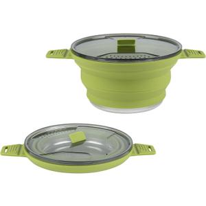 Restaurantware-Hi Tek 2.5 Liter Collapsible Camping Pot, 1 Portable Cook Pot - With Lid, Stainless Steel Bottom, Silicone Camping Cookware, For Travel Or Outdoor Hiking- Restaurantware