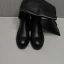 Mattiventon Black Knee High Boots Women Fashion Long Tall Boots with Round Toe Low Heel Side Zip Stretch Riding Boot for Fall Winter Size 10