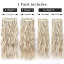 Clip in Hair Extensions, 20 Inches Wavy Long Synthetic Hair Extensions Clip ins,Soft (Color:16H613#)